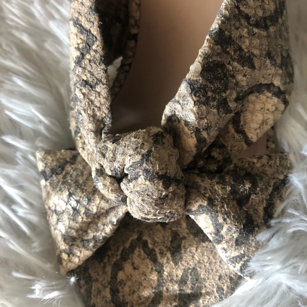 Loeffler Randall coco Knotted snakeskin slide 9 - Picture 10 of 14